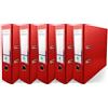 Netuno 5x raccoglitore ad 2 anelli a4 dorso 8 cm rosso registratore a leva con anelli raccoglitore carte registratore archivio faldone portadocumenti dossier ufficio archiviazione documenti