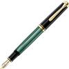Pelikan 979468 - Penna Stilografica Linea M600 Classic, Verde Souveraen/Nero, Dettagli Oro 24K, Pennino Bicolore in Acciaio Inossidabile, Dimensione B