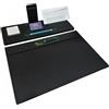 Oggettando Set Scrivania in eco pelle PU Nera, 5in1 Organizer con Supporto smartphone, Porta lettere, Porta bigliett, Portacarte adesive, Sottomano Ufficio, Casa (PU VERDE)