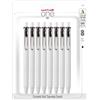 Uni-Ball Uniball One - Penna gel retrattile e ricaricabile, punta micro da 0,5 mm, inchiostro nero, 8 penne