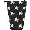 LOUJIN Astuccio telescopico per penne a forma di stelle acquerello bianco su nero di notte astuccio per matite organizer per matite scatola per cosmetici