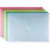 office box Confezione 10 Cartella Busta Chiusura a V-lock Formato A3/Poster - REF 911 - Colori Classic Traslucidi con finitura Soft Touch- 100% ECO by Office Box. (Assortito)