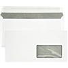 Netuno 1000 buste lettere lunghe bianche formato DL 110 x 220 mm 80g buste commerciali lunghe con stampa interna grigia con finestra a destra taglio dritto con strip adesivo buste americane