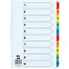 Q-Connect Indice 1 - 10 in cartone rinforzato - multicolore Index 1-10