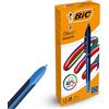 DLM Direct BIC - Confezione da 12 penne a 4 colori lisci, design retrattile, con quattro inchiostri vivaci assortiti, penne multicolori, tutto in uno, per scuola, ufficio e codifica a colori