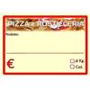 Social Crazy KIT 100 pezzi CARTELLINI personalizzabile - PIZZA E ROSTICCERIA - Etichetta segnaprezzo Cartoncino prezzo ideale per professionisti (85X55)