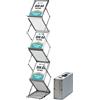 DisplayLager - Espositore da Terra, Argento, A4, Pieghevole, alluminio, inclusa valigia in alluminio/Portadepliant da pavimento per Brochure