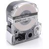 vhbw Cassetta nastro compatibile con Epson LabelWorks LW-1000P, LW-600P etichettatrice 8m x 24 mm nero su trasparente