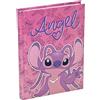 PRESTIGE & DELUXE Diario scuola compatibile con Stitch Angel Rosa 2026-2027 F.to Standard 20x15 cm per bambine + portachiave paillettes, matita e penna multicolore