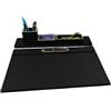 Oggettando Set Scrivania in eco pelle PU Nera, 3 in 1 Organizer a incastro con Bicchiere Porta Penne, Porta bigliettini, Porta oggetti, Sottomano per Ufficio Casa (PU Grigio)