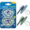 Dr. Brown's Advantage - Ciuccio Glow-in-The-Dark, 2 pezzi, colore: blu, 6-12 mesi