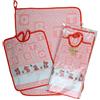 Bubabù Set ASILO SCUOLA MATERNA da ricamare ORSETTO 2 pezzi: bavaglino spugna con elastico cm.28x32 e asciugamano cm.40x55 tela aida per ricamare il nome Cotone 100% Made in Italy (ARANCIO)