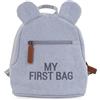 Childhome, Zaino per bambini, scuola, asilo, asilo, scuola materna, due scomparti, capacità adatta per pranzo/bottiglia, fibbia di sicurezza rimovibile, idrorepellente, My First Bag, Jersey Grigio