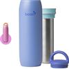 Boon Frosh - Refrigeratore portatile per il latte materno, in acciaio inox, contenitore portatile per latte materno, colore blu, mantiene il latte materno freddo fino a 17 ore*