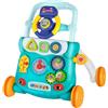 HUOLE Girello per Bambini 3 in 1 Centro di attività educativa Multifunzionale Primi Passi con Carrello, con Luci, Suoni e Musica, piastra da gioco rimovibile, 40 * 32 * 40,5 cm - Verde