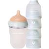 Happymami, Set Biberon Personalizzabile con la Forma del tuo Seno +Dosatore di Latte in Polvere, Kit di Alimentazione per il tuo Bebè, Senza BPA (Set Biberon + Dosatore di Latte in Polvere)