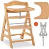 hauck Seggiolone Alpha Move per bambini dai 6 mesi in su, con tavola da pranzo, cintura a 5 punti e cintura per cavallo, seggiolone per bambini con ruote in legno di faggio certificato FSC® -