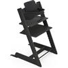 Stokke Seggiolone Tripp Trapp di Stokke (Oak Black) con Baby Set (Black) - Sedia regolabile ed evolutiva per bambini e adulti - Design ergonomico e classico