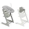 Stokke Seggiolone Tripp Trapp di Stokke, Glacier Green (Include Sedia + Baby Set 2) con Newborn Set - Design Sicuro, Regolabile, Ergonomico