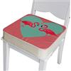 FANSU Cuscino Rialzo da Sedia per Bambini, Fansu Comodo e Facile da Pulire Smontabile Regolabile Cuscino Alzasedia per Seggioloni Cuscino Seduta per Sedia da Giardino (Fenicottero rosa,40x40x5cm)