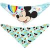 Lulabi Disney Mickey Simply Set di 2 Bavaglini in Cotone a Forma di Bandana - Decori Assortiti, Morbidi e Pratici, Ideali per i Bambini
