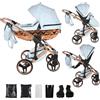 Junama Passeggino Diamond Heart 2in1 3in1 4in1 (05 - blu e rame, 2in1 con adattatori)