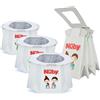 Nuby Vasino da viaggio usa e getta con fodera, vasino pieghevole e portatile, essenziale per campeggio, viaggi e viaggi in auto, vasino da viaggio per bambini, confezione da 3