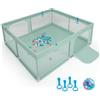 RELAX4LIFE Box Recinto per Bambini, Centro di Attività per Bambini dai 6 Mesi ai 3 Anni (200x180cm, C: 50 Palline+4 Anelli,VERDE)