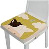 FANSU Cuscino Rialzo da Sedia per Bambini, Fansu Comodo e Facile da Pulire Smontabile Regolabile Cuscino Alzasedia per Seggioloni Cuscino Seduta per Sedia da Giardino (40x40x5cm,Yellow Mucca)