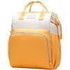 Chickwin Borsa Zaino Fasciatoio Neonato, Borsa Pieghevole per Culla, Zainetto Fasciatoio Grande Multifunzione Borsa Bebè per Mamma e Papà (Giallo,38 * 25 * 17cm)