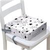 Surwin Rialzo da Sedia per Bambini, Rialzo Sedia Bambini Cuscino Rialzo Cuscino per Sedia Seggiolino Regolabile Smontabile con 2 Cinghie per Sedia da Pranzo -Stella (Bianco,32x32x8cm)