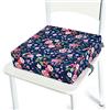 Chickwin Cuscino Rialzo Sedia per Bambini, Cartone Animato Stampa Cuscino Alzasedia con Cinghie Regolabile Lavabile Smontabile Cuscino Seduta per Sedia da Pranzo (32x32x8cm,rosa)