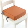 Chickwin Cuscino Rialzo Sedia per Bambini, Cartone Animato Stampa Cuscino Alzasedia con Cinghie Regolabile Lavabile Smontabile Cuscino Seduta per Sedia da Pranzo (32 * 32 * 8cm,Arancione)