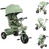 OHMG Triciclo evolutivo per bambini pieghevole con sedile girevole a 360° bicicletta 2 anni,Passeggino,Scorrevoli giocattolo,1-5 anni o 25 kg,Cappuccio estensibile e maniglia genitoriale