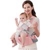 SONARIN Semplice Hipseat Marsupio,Marsupio Neonati con Sedile Multifunzionale Traspirante Portantina Ergonomico Porta Bambino Fascia Porta Bebè per Neonati Bambini 0-36 Mesi(Rosa)