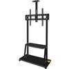Link LKBR65 Supporto TV Grande Formato 42-100 Fino a 120 kg - Compatibile VESA 300x600 a 900x600 - Altezza Massima 2320 mm con Supporto Telecamera - Con Ripiano - Con Ruote Bloccabili - Colore Nerol