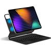 JZCZMCE Custodia con Tastiera per Xiaomi Mi Pad 7/7 Pro 11,2 pollici 2024, Supporto a Sbalzo Magnetico Galleggiante, Custodia Protettiva Ultrasottile con Tastiera Retroilluminata, Trackpad Multi-Touch,Nero