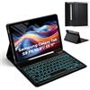 Mapille Cover con Tastiera per Samsung Galaxy Tab S10 Lite/S10 FE/S9 FE/S9 10.9/11(2025/2023), Bluetooth Tastiera Custodia con Supporto Pencil, Custodia Tastiera Magnetica Retroilluminazione 7 colori, Nero