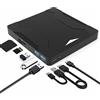 Lazmin112 unità Dvd Esterna, Masterizzatore Dvd Portatile USB 3.0 Tipo C, Lettore CD/Dvd Rom per Laptop con Luce, Compatibile con Win 2000/2003/XP/7/8/10/Maximum OS, per Chrome OS