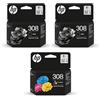 HP Cartucce d'inchiostro originali HP 308 nero e 308 a colori, confezione combinata