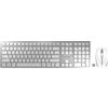CHERRY DW 9100 SLIM, Set di Tastiera e Mouse Senza Fili, Layout per l'Unione Europea (QWERTY), Connessione Bluetooth e Wireless 2,4 GHz, Tasti Silenziosi, Design Piatto, Ricaricabile, Bianco-Argento