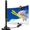 Bigefeixu Amplificatore Antenna TV 2025 - Signal Booster Digitale HD da 24dB per Antenna Interna, Risolve Canali Pixelati, Supporta Smart TV HD VHF/UHF (Bianca) Signal Booster (TV-001-Orange)