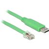 DeLOCK Adattatore USB 2.0 tipo A maschio > 1 x seriale RS-232 RJ45 1,8 m verde