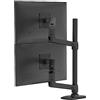 Ergotron - Braccio LX per doppio monitor impilabile, supporto da scrivania VESA- per 2 monitor fino a 40 pollice, 3,2-10kg ciascuno -Palo alto, Nero opaco (45-509-224)