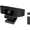 SynthMeet Webcam wireless 1080P per PC, webcam con microfono che riduce il rumore, FOV 92°, rotazione a 360°, plug and play, fotocamera wireless funziona con Skype, zoom per riunioni di conferenze interne ed