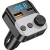 OHFAMO Trasmettitore Bluetooth Auto FM 5.3 con Caricatore Rapido 54W - Adattatore Bluetooth Auto con PD36W USB-C & QC3.0, Display LED e Monitoraggio Batteria