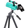 SARBLUE Maksutov-Cassegrain Telescopio, Mak60 Telescopi per bambini e adulti, 750 x 60 mm, compatto e portatile per viaggi, telescopio astronomico per principianti con treppiede regolabile e adattatore per