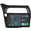 YUNTX [8GB+256GB] Android 14 Autoradio per Honda Civic (2006-2011)-[Incorporato Carplay/Android Auto/DSP/GPS]-9 Pollice IPS 2.5D Touch Screen-CAM+MIC-DAB/AHD Camera/Bluetooth 5.0/Mirror Link