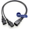Eonvic Cavo di alimentazione IEC 320 C14 a 2xC13, spina maschio C14 a 2xC13 cavo di alimentazione IEC-320 cavo adattatore splitter tipo Y 250V 10A 60cm
