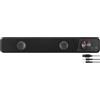 Speedlink BRIO soundbar stereo - per computer, eccellente qualità audio, 12 watt, design compatto, 2 connettori jack da 3,5 mm, presa USB A, regolatore del volume, presa per cuffie e microfono, nero